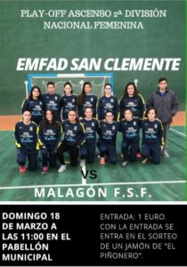 cartel partido futsal femenino play off